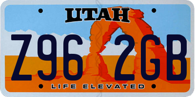 UT license plate Z962GB