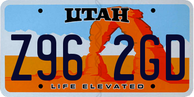 UT license plate Z962GD