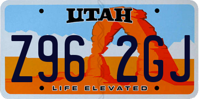 UT license plate Z962GJ