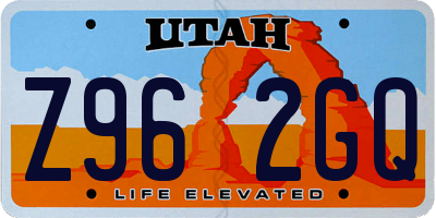 UT license plate Z962GQ