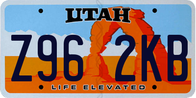 UT license plate Z962KB