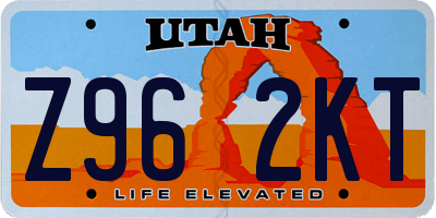 UT license plate Z962KT