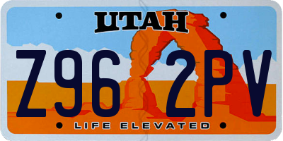 UT license plate Z962PV