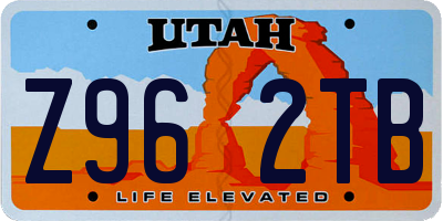 UT license plate Z962TB