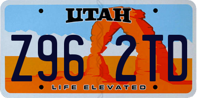 UT license plate Z962TD