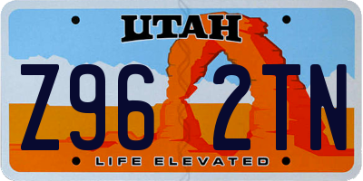 UT license plate Z962TN