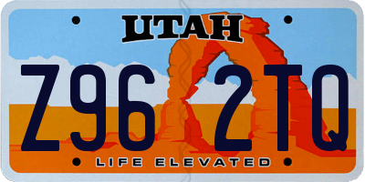 UT license plate Z962TQ