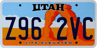UT license plate Z962VC