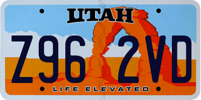 UT license plate Z962VD