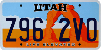 UT license plate Z962VO