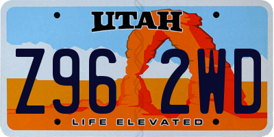 UT license plate Z962WD
