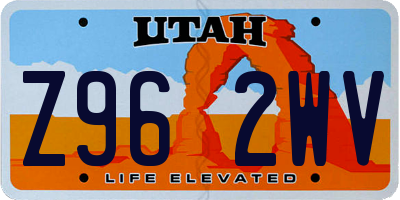 UT license plate Z962WV