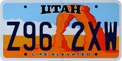 UT license plate Z962XW