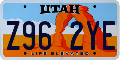 UT license plate Z962YE