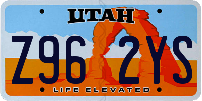 UT license plate Z962YS