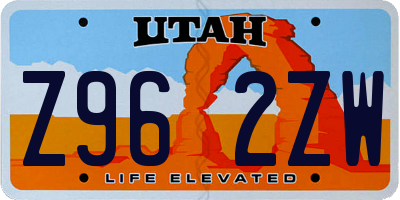 UT license plate Z962ZW