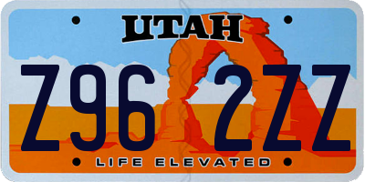 UT license plate Z962ZZ