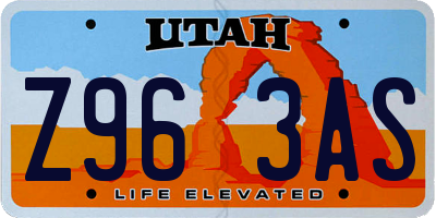 UT license plate Z963AS