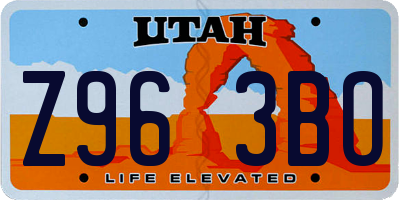 UT license plate Z963BO