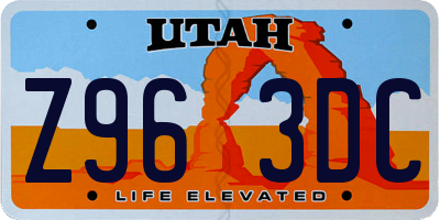 UT license plate Z963DC