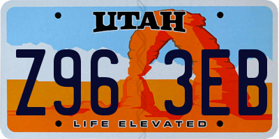 UT license plate Z963EB