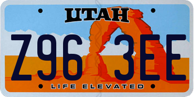 UT license plate Z963EE