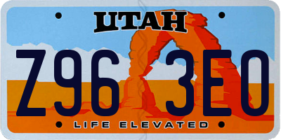 UT license plate Z963EO