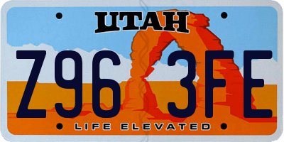 UT license plate Z963FE