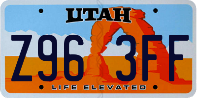 UT license plate Z963FF