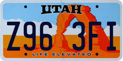 UT license plate Z963FI