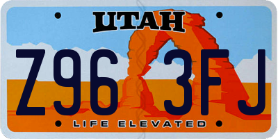 UT license plate Z963FJ