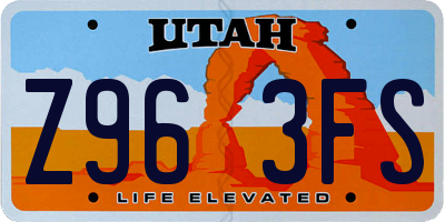 UT license plate Z963FS
