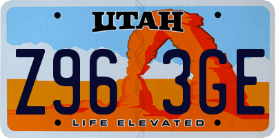 UT license plate Z963GE