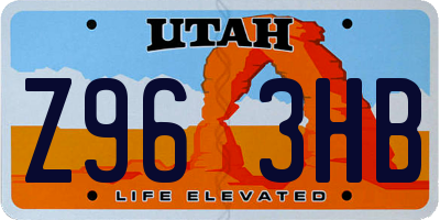 UT license plate Z963HB