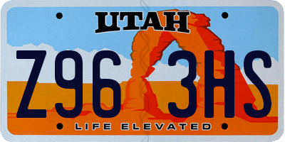 UT license plate Z963HS