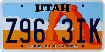 UT license plate Z963IK