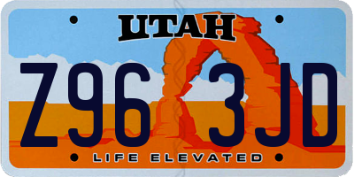 UT license plate Z963JD