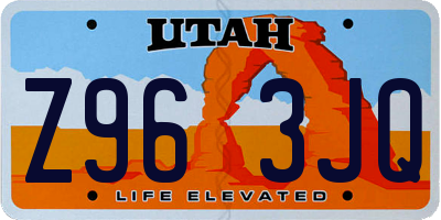 UT license plate Z963JQ