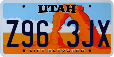 UT license plate Z963JX