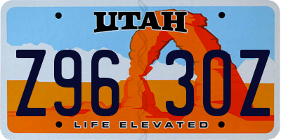 UT license plate Z963OZ