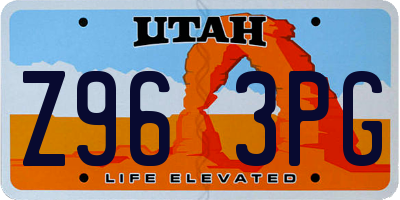 UT license plate Z963PG