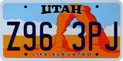 UT license plate Z963PJ