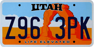 UT license plate Z963PK