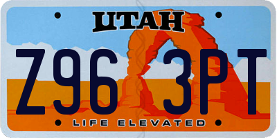 UT license plate Z963PT