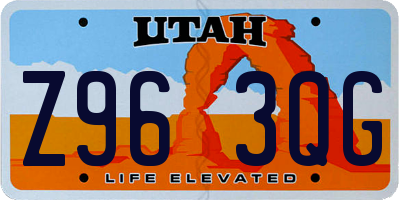 UT license plate Z963QG