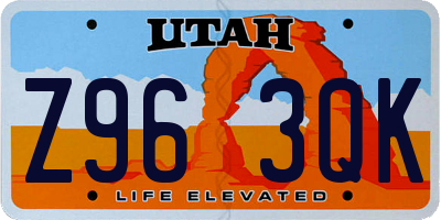 UT license plate Z963QK