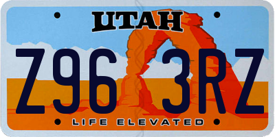 UT license plate Z963RZ