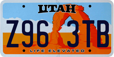 UT license plate Z963TB