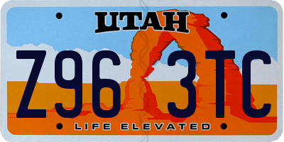 UT license plate Z963TC
