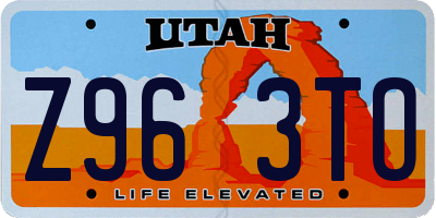 UT license plate Z963TO